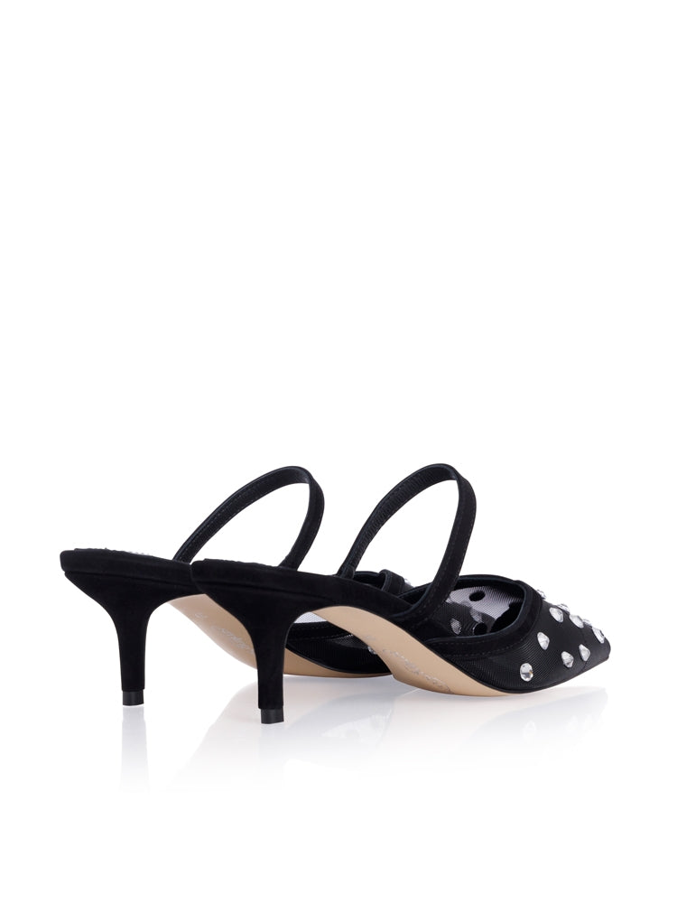 ♥sappi様♥ DANI PD85P Saboti stiletto piele intoarsa si plasa, toc cui mic