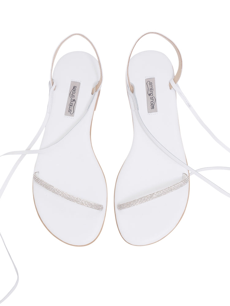 AVA B158 Sandale joase piele, cu cristale – Smiling Shoes