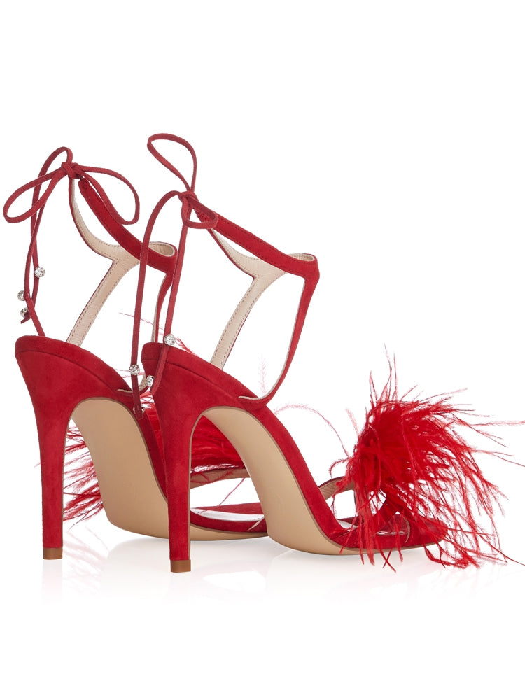 FLAMINGO SD67F Sandale piele intoarsa, toc cui inalt – Smiling Shoes