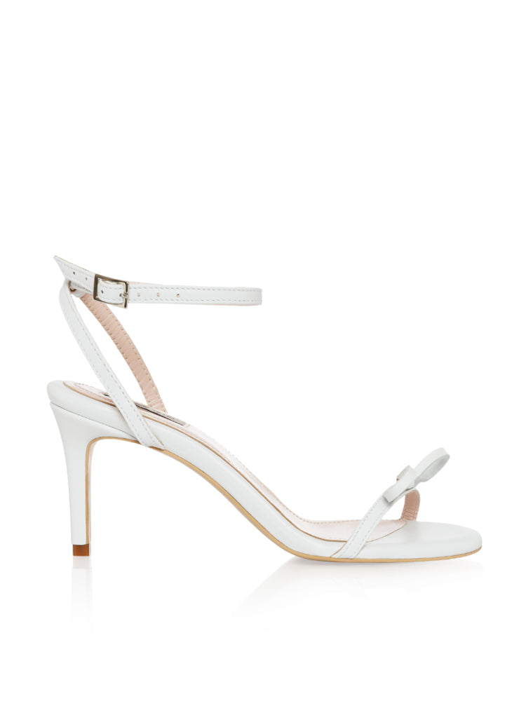 ELBA SD96 Sandale piele, toc cui mic, alb