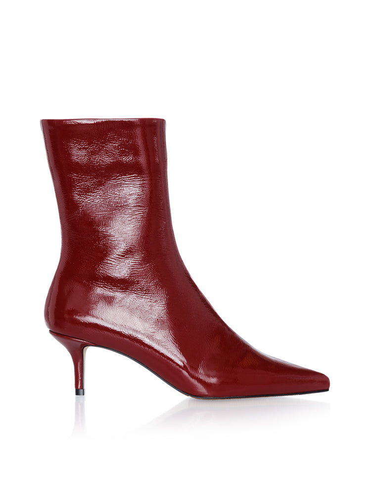 GLORIA GD104 Botine, piele lacuita, toc cui mic
