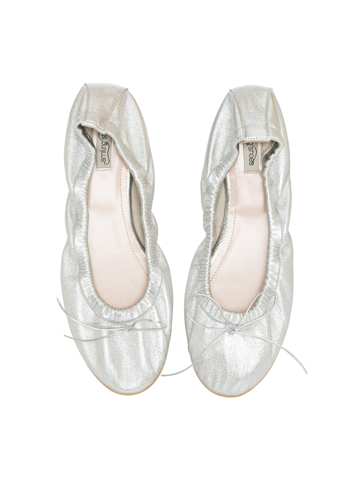 LULA B167ST Balerini rotunzi piele, argintiu