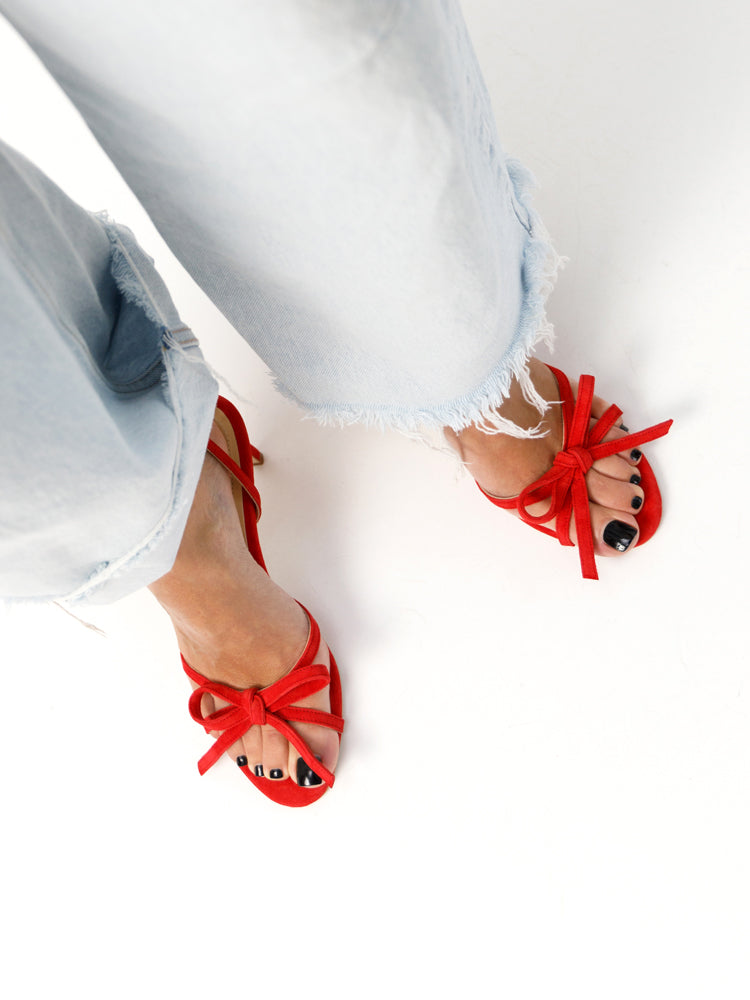 MANDI SD125 Sandale piele intoarsa, toc cui mic – Smiling Shoes