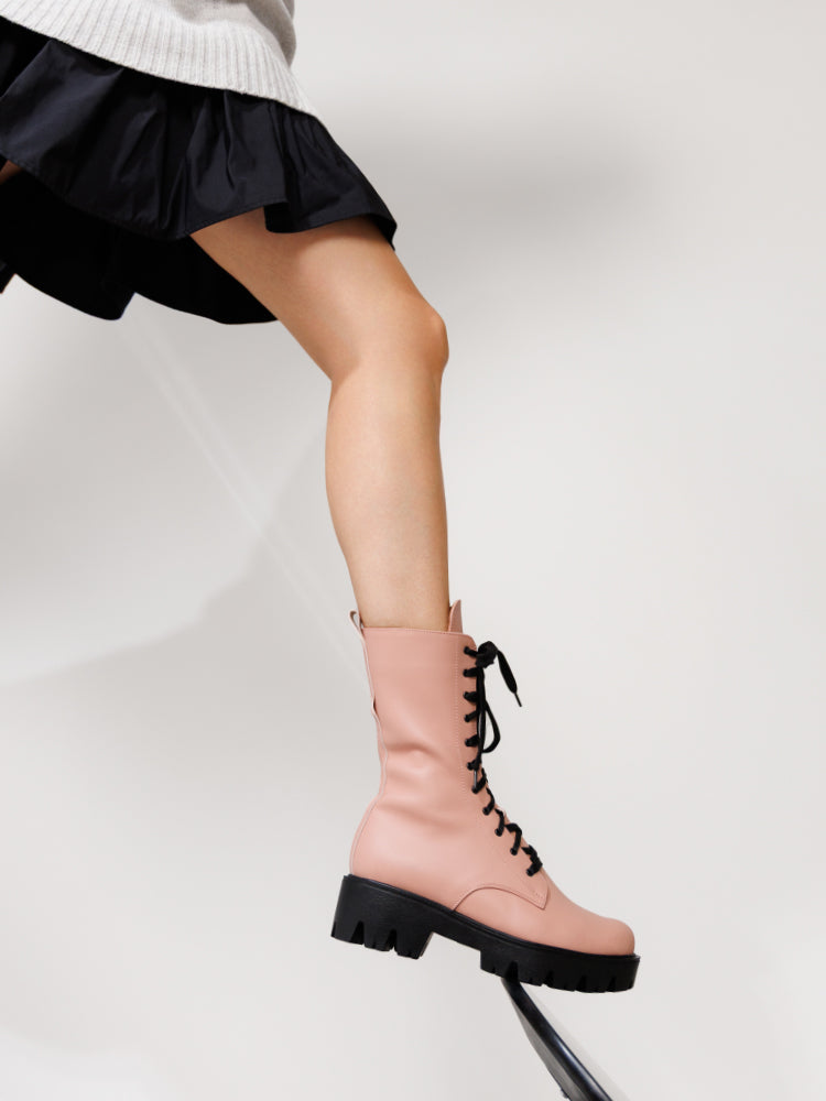 RIKO BD39 Bocanci scurti cu siret, piele