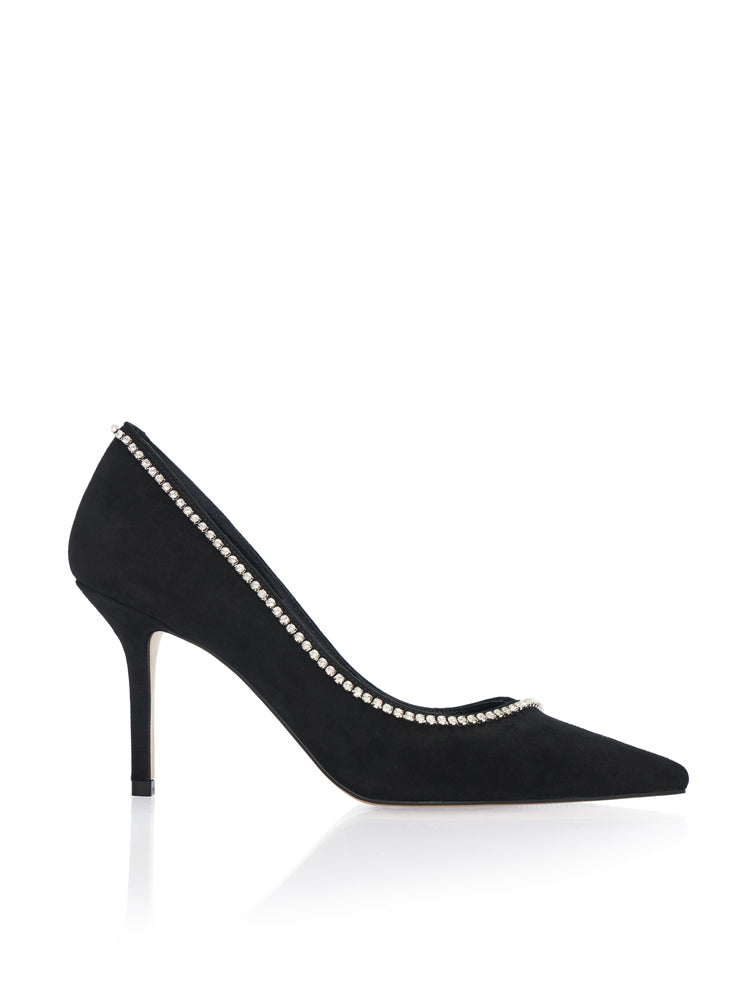 SELIN PD101 Pantofi stiletto piele intoarsa, toc cui inalt